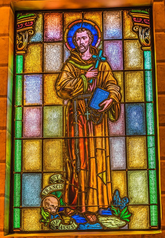 St. Francis of Assisi stained glass St. Augustine Cathedral-Tucson-Arizona.